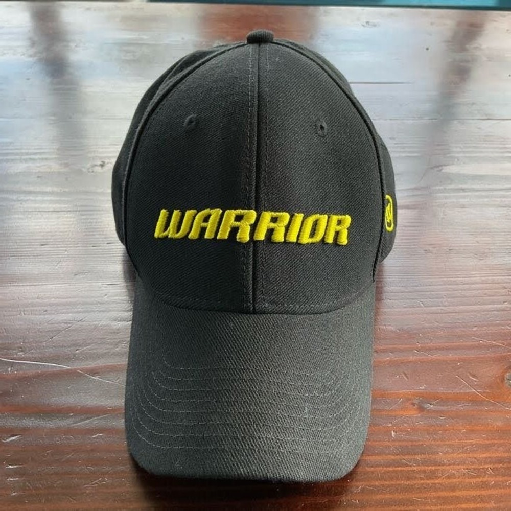 Warrior Baseball Cap Mens L/XL Black Polyester Uperflex‎ Curved Brim Embroidered